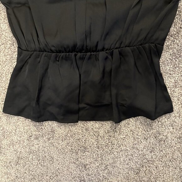 Express Women's Satin Draped Top Size XS Black Long Sleeves Faux Wrap NWT $58 - Picture 12 of 16